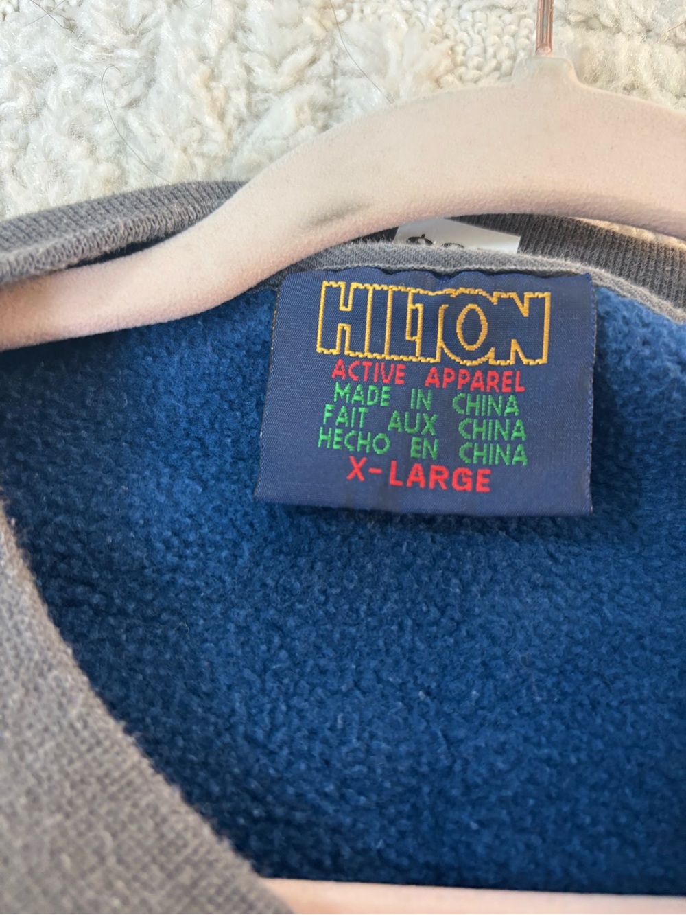 Vintage 90s Colorblock Navy & Gray Crewneck Sweatshirt - Picture 3 of 8